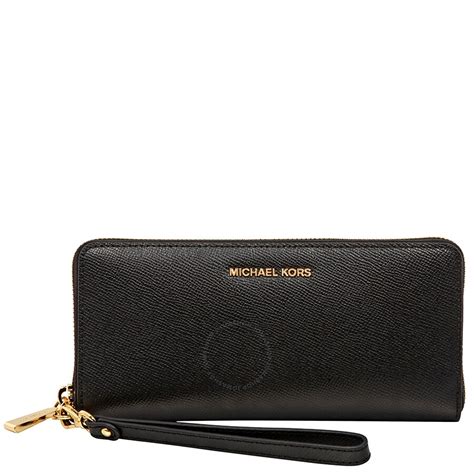 michael michael kors jet set travel leather continental wristlet|michael kors leather wristlet.